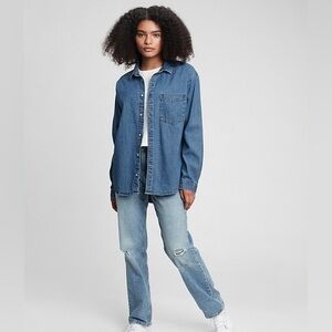 GAP Teen Oversized Denim Shirt with Washwell